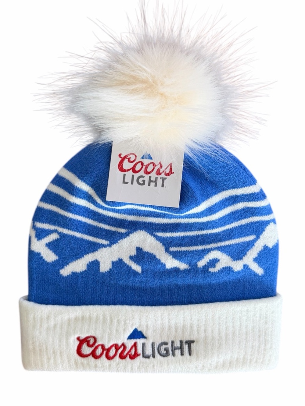 NWT - Coors Light Chill Summit Mountain Beanie, Blue with White Pom.